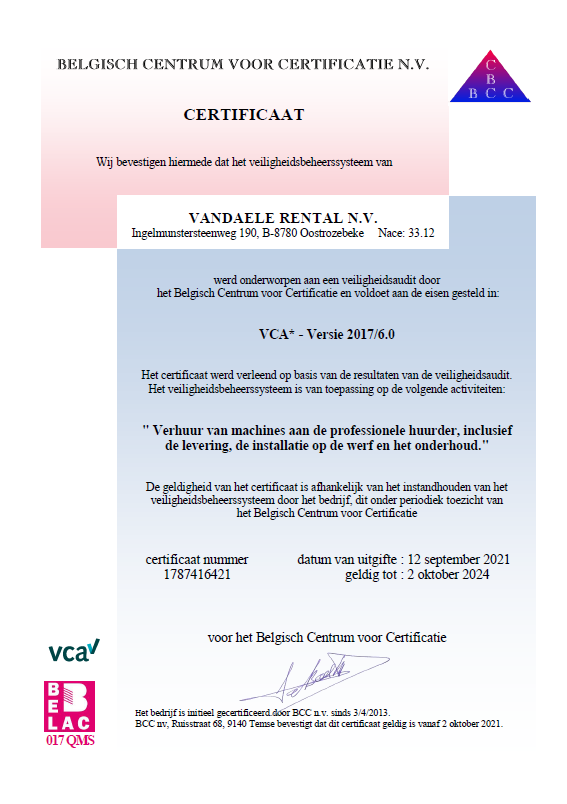 VCA_VDR_Certificaat_Vandaele